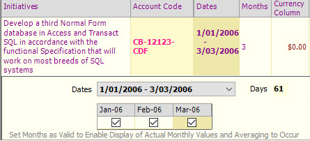 Date Range Column Defines the Monthly Grid